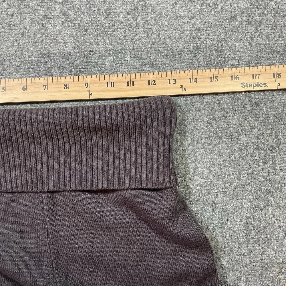Faded Rose Cable Knit Flared Sweatpants Gray Elastic Waist Women's M
